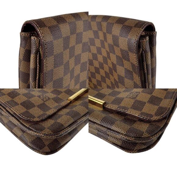 LOUIS VUITTON Brown Damier Leather Shoulder Bag